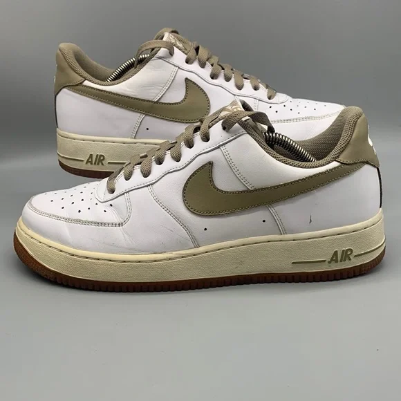Nike | Shoes | Nike Air Force Low 7 White Khaki 315122123 Sz 